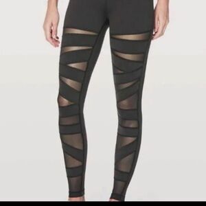 Lululemon Black Mesh Panel Leggings